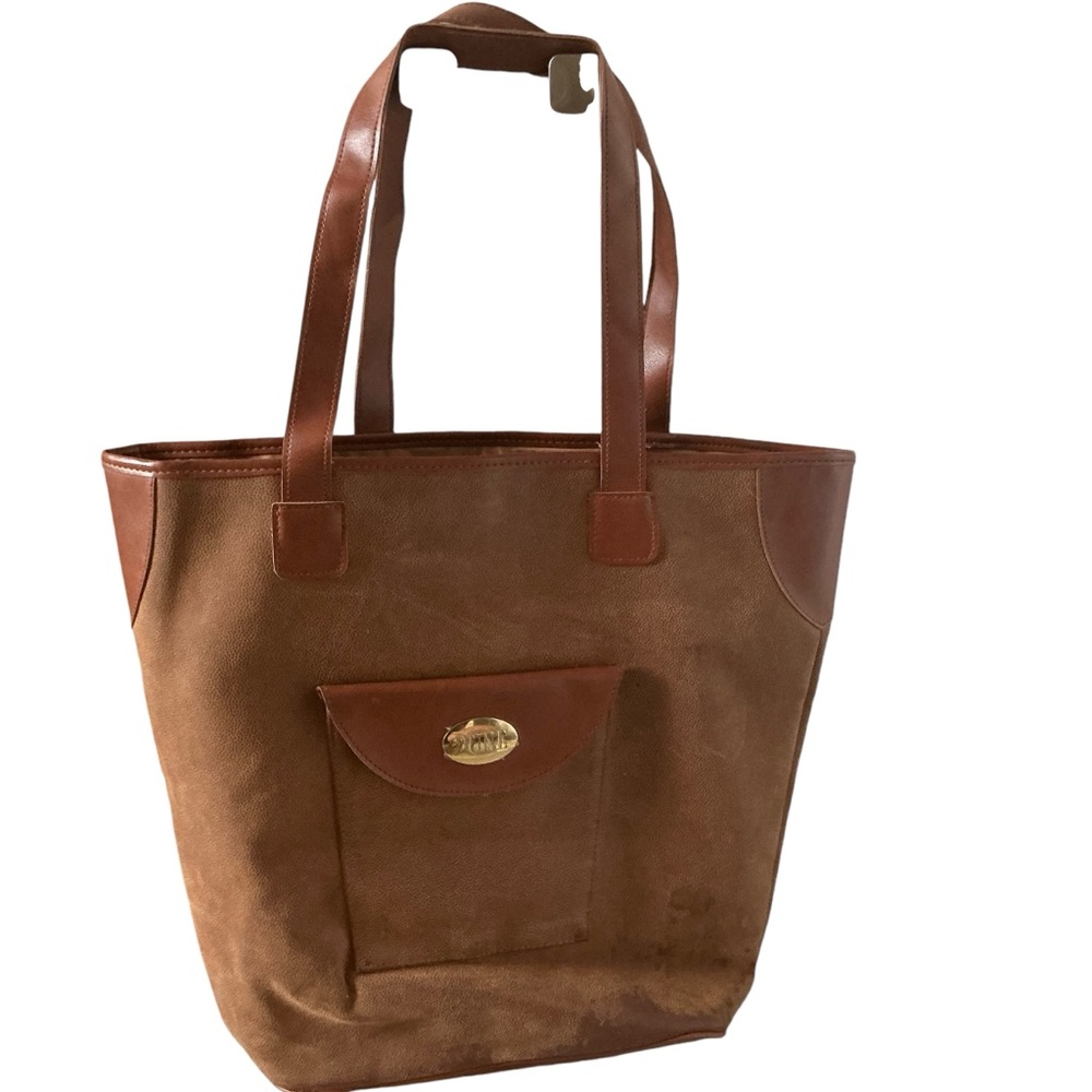 Dune London brown suede large handbag tote shopping bag